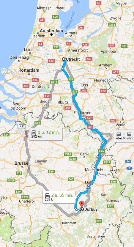google maps kaartje om te zien waar de vakantiehoeve met tennis ligt