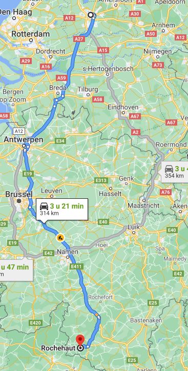 google maps kaartje om te zien waar de villa in bouillon ligt