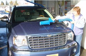 Drying a car after washing it