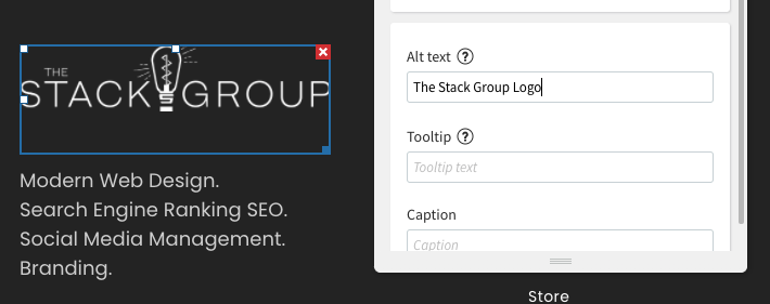 the stack group logo example for alt text images