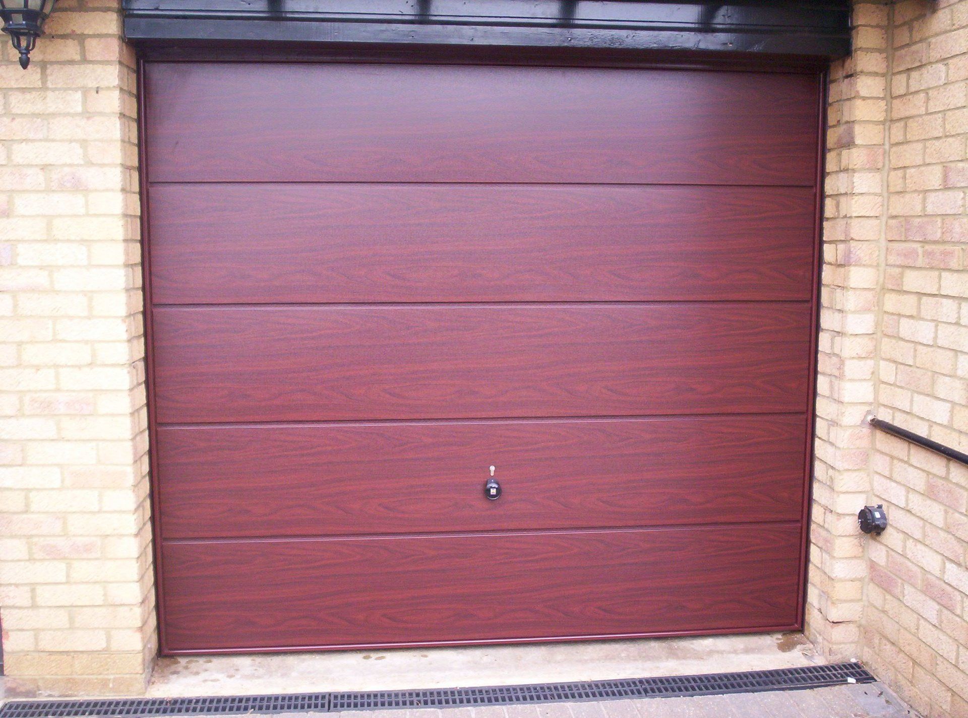 Maroon garage door