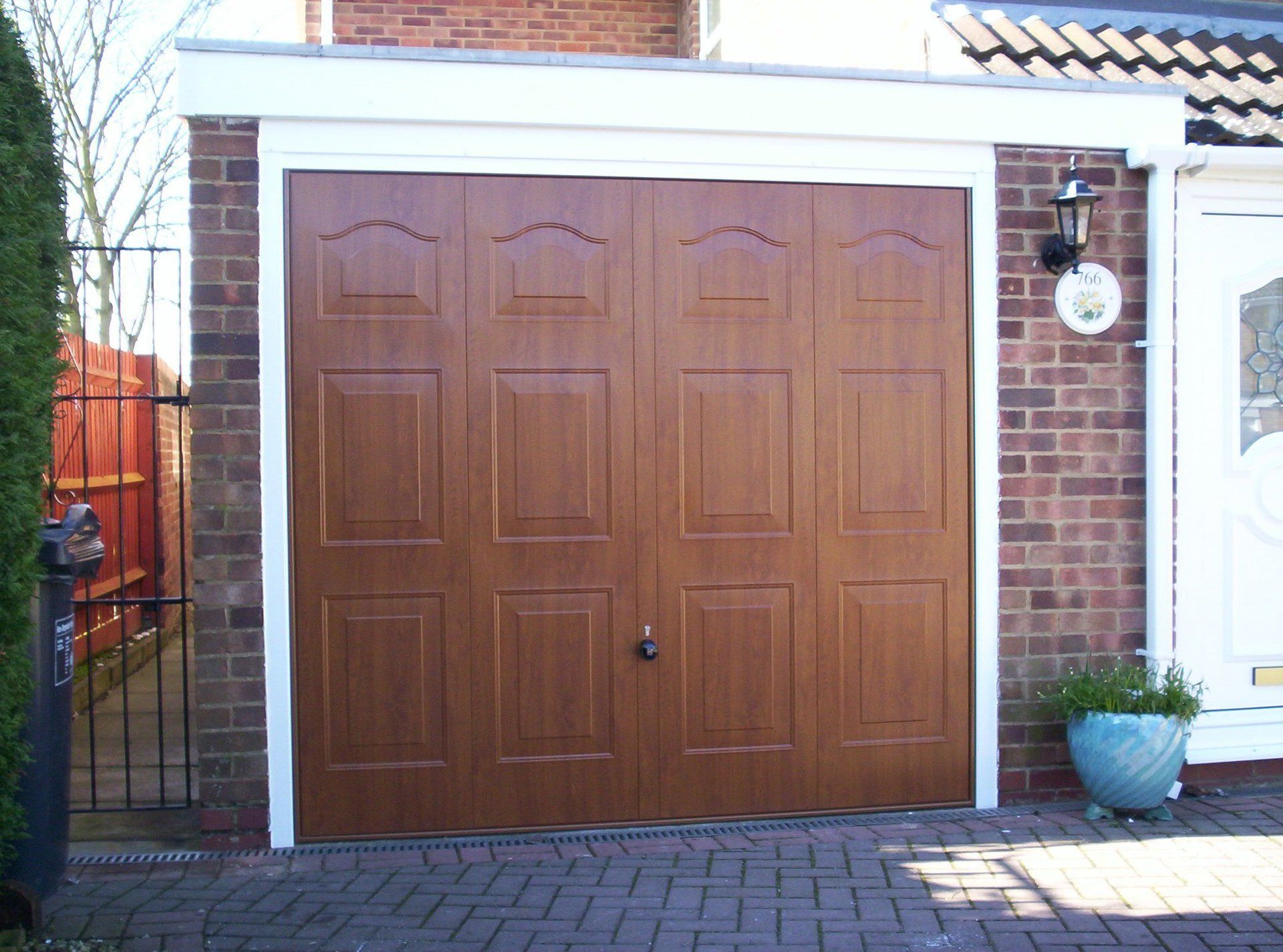 Brown garage door