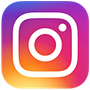 A purple and orange instagram logo with a white circle in the middle