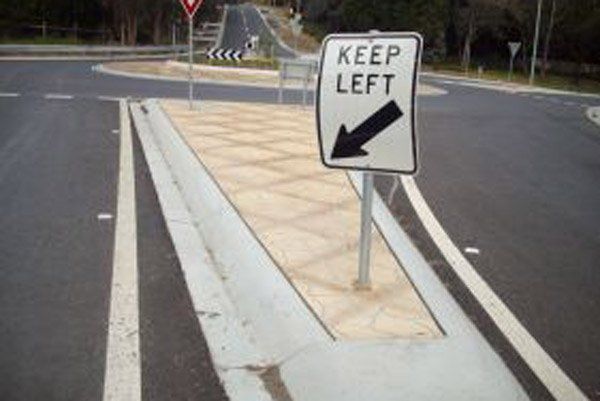 concrete median