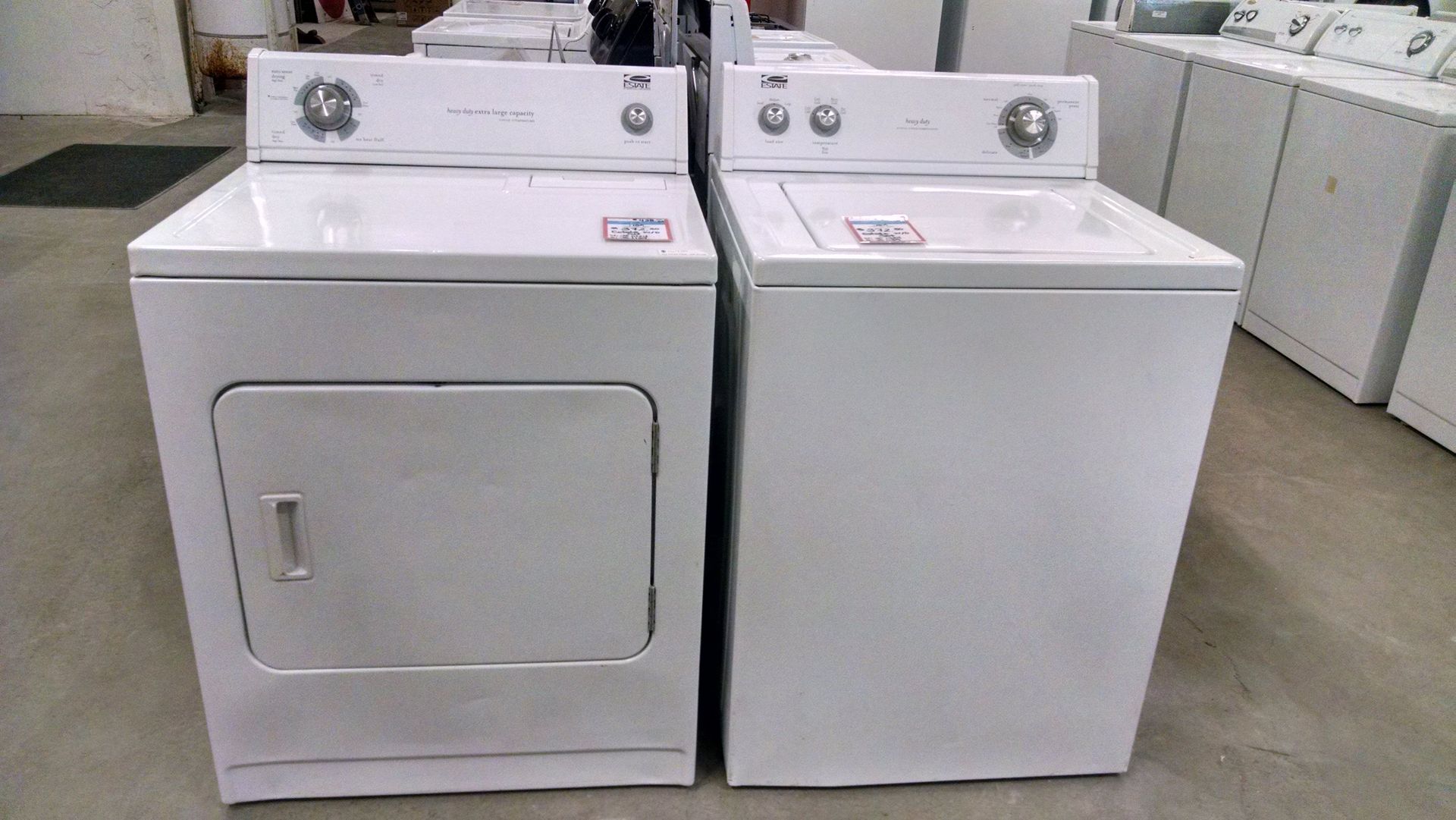 Whirlpool Estate washer dryer set