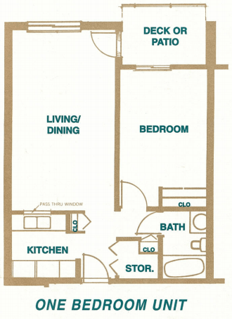 Senior Living Complex — One Bedroom Apartment Layout in Washington, IL Senior Living Complex — One Bedroom Apartment Layout in Washington, IL