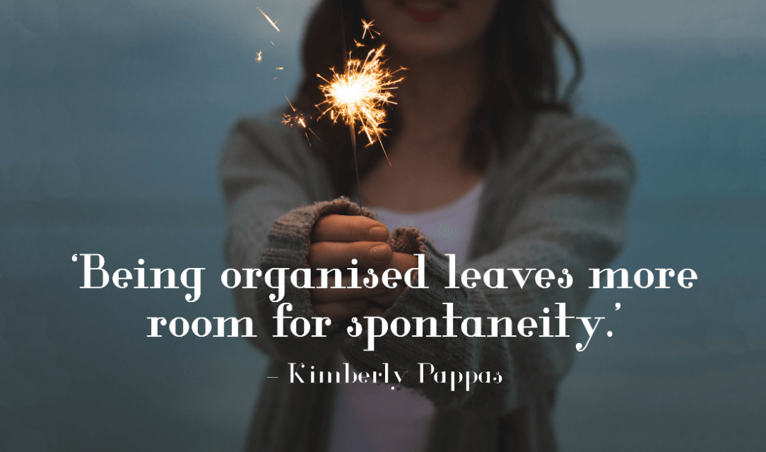 Woman holding a sparkler with quote: 
