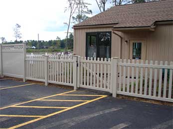 Vinyl Fence in the house — Fences in Springfield, MA Vinyl Fence in the house — Fences in Springfield, MA