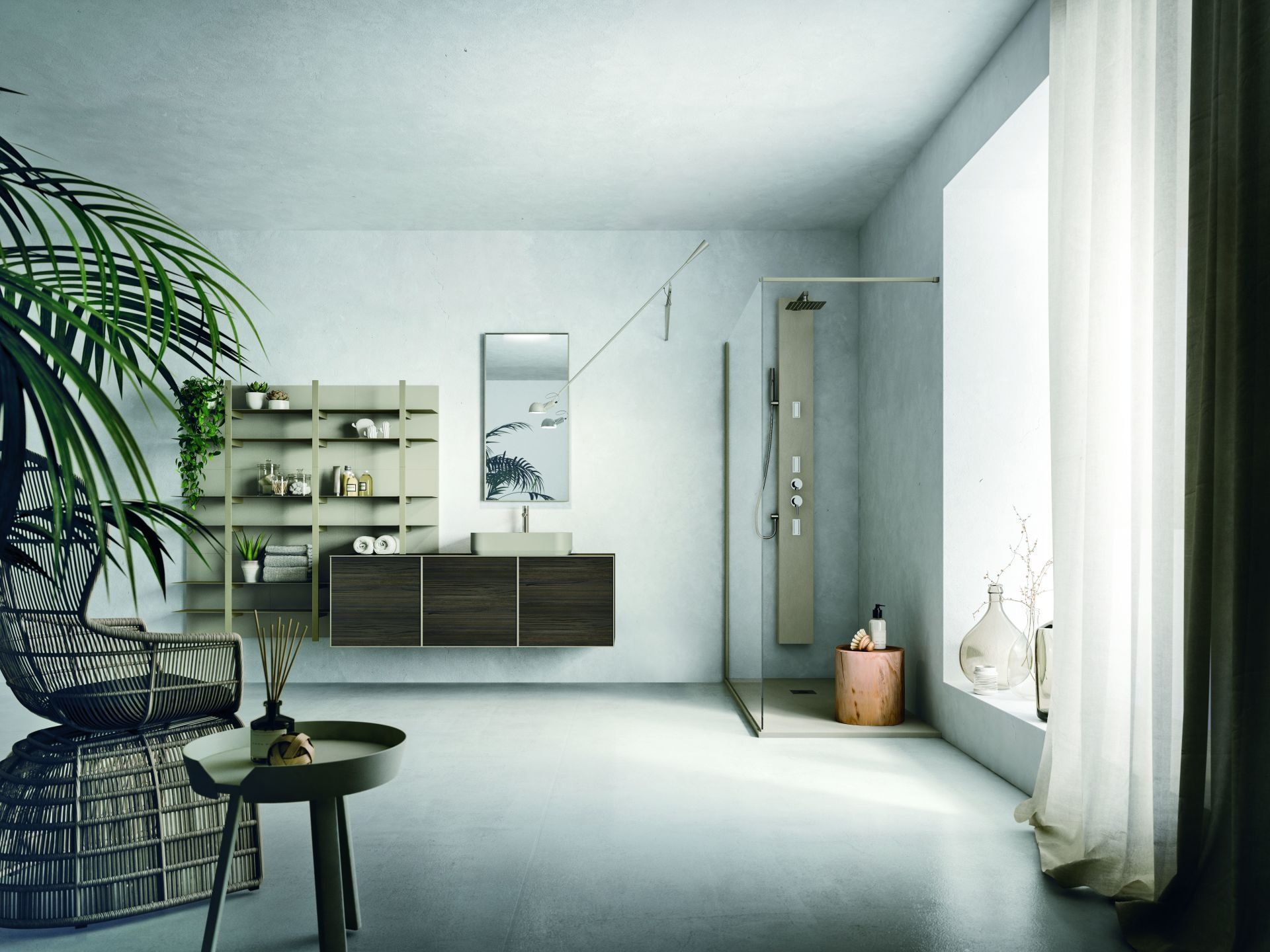 Mobile bagno in legno marrone scuro