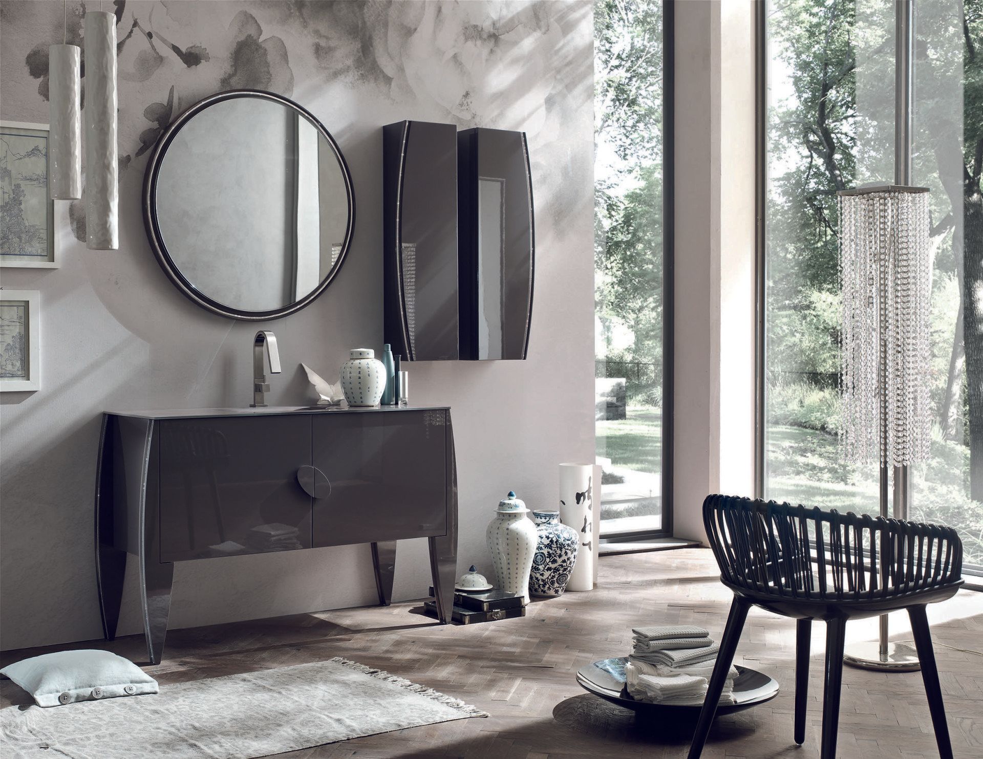 Mobile da bagno arrotondato