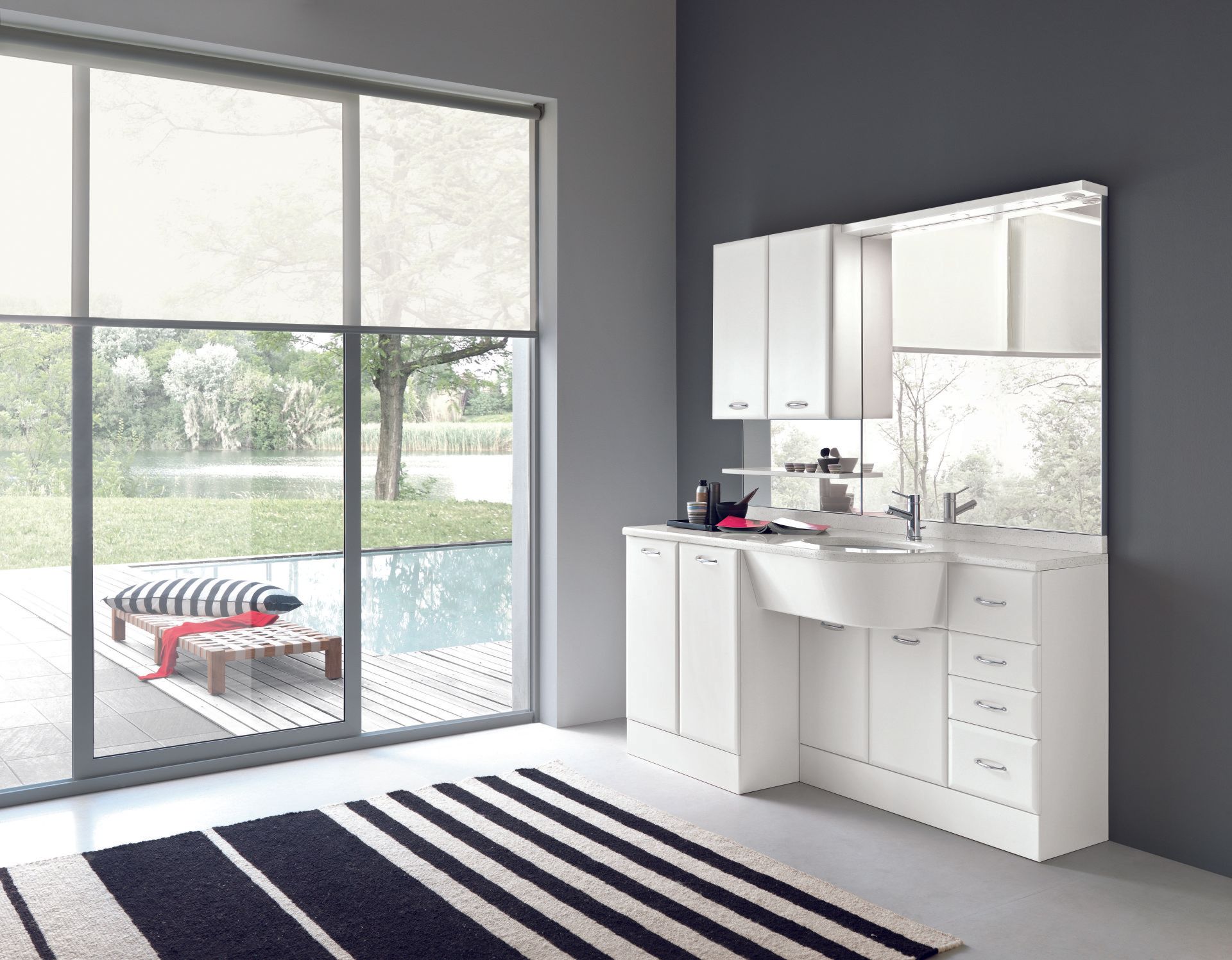 Grosso Mobile per bagno bianco