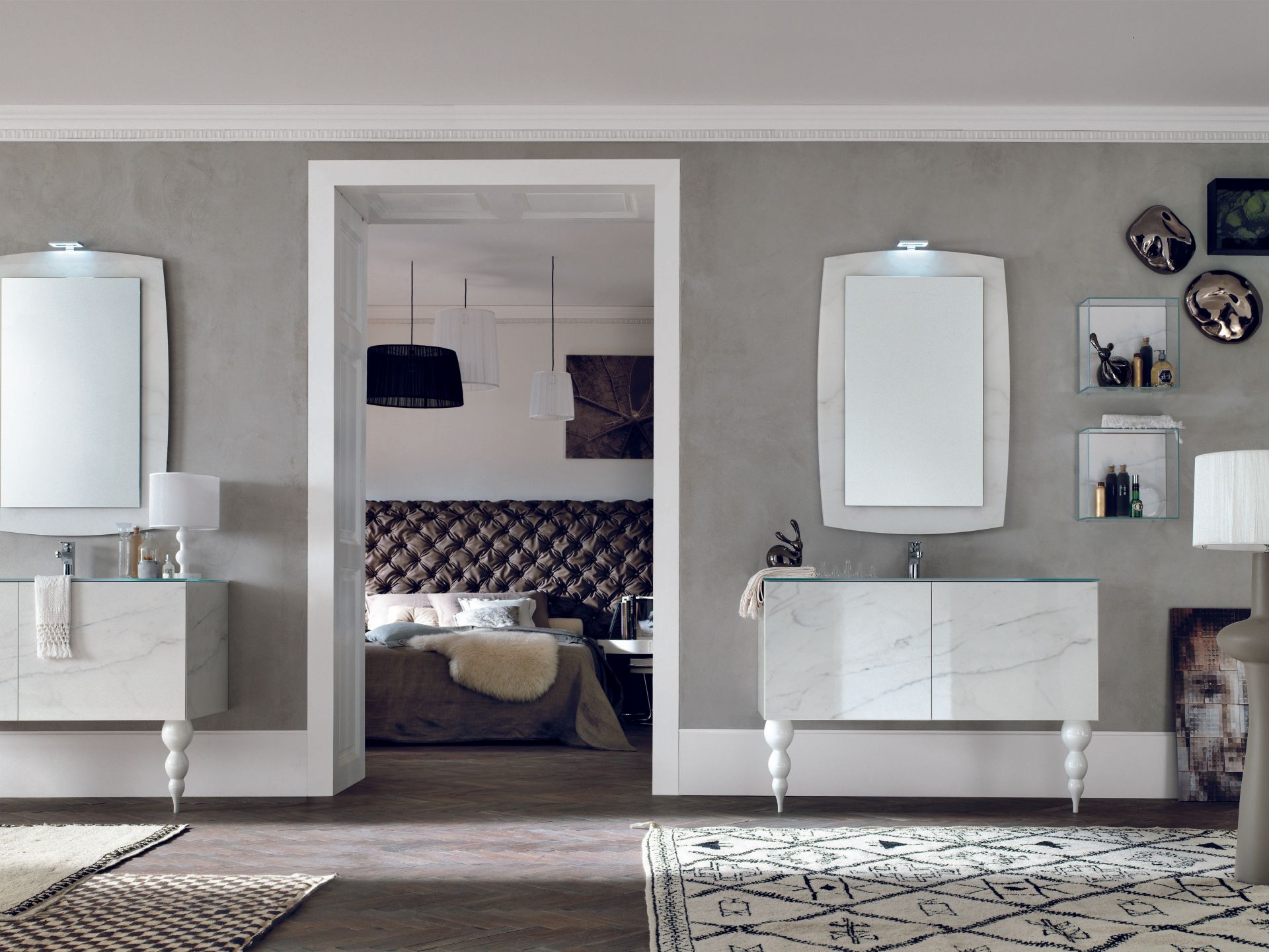 Mobile bagno di design, bianco lucido