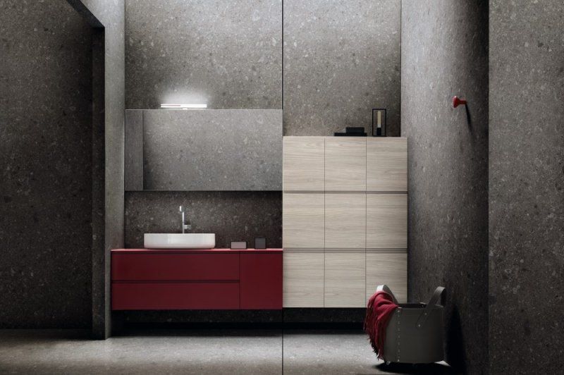 Mobile bagno rosso