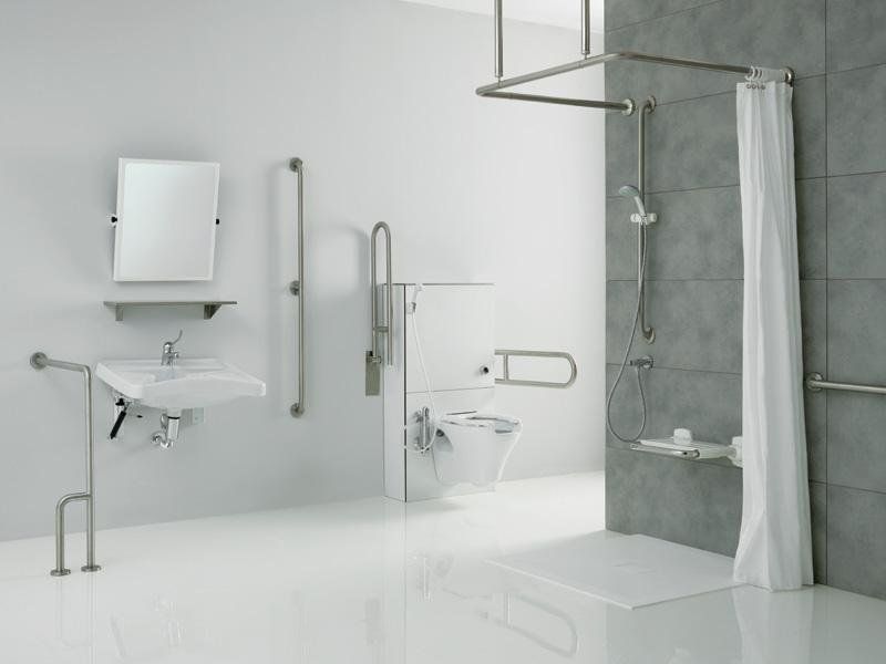 wc a terra con sostegno