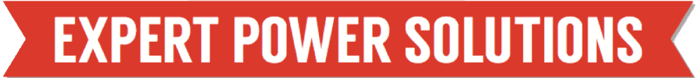 A red sign that says expert power solutions on it