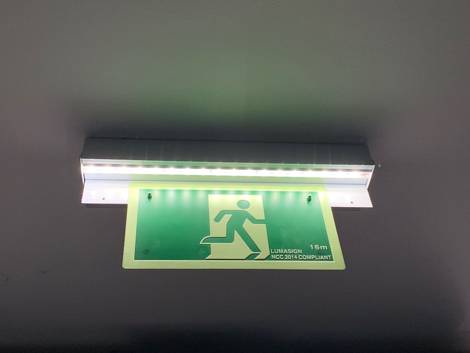LumaExit PL Emergency Exit Sign with bracket