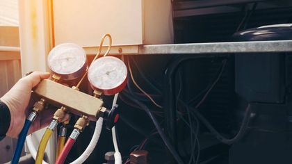 Checking Air Conditioner — Nashville, TN — Hermitage Heating & Air Conditioning Checking Air Conditioner — Nashville, TN — Hermitage Heating & Air Conditioning
