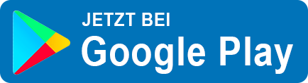 gesund.de bei Google Play laden Eine blaue Google Play-Schaltfläche auf weißem Hintergrund