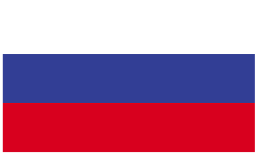 Die Flagge Russlands ist blau und rot auf weißem Hintergrund.