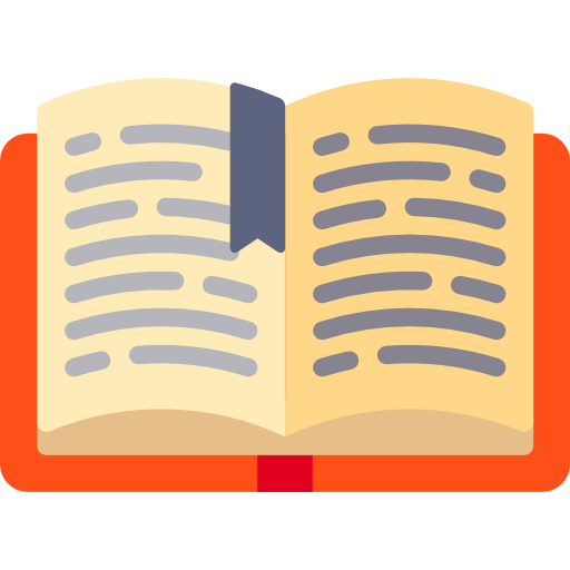 An open book with a bookmark free icon