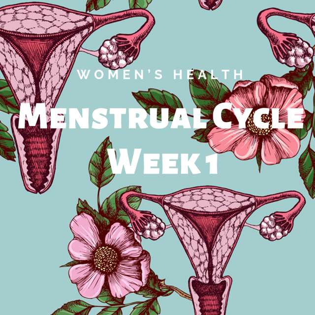 A poster for women 's health menstrual cycle week 1
