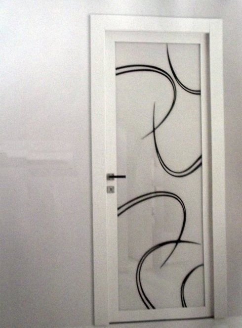 Porta con vetro decorato