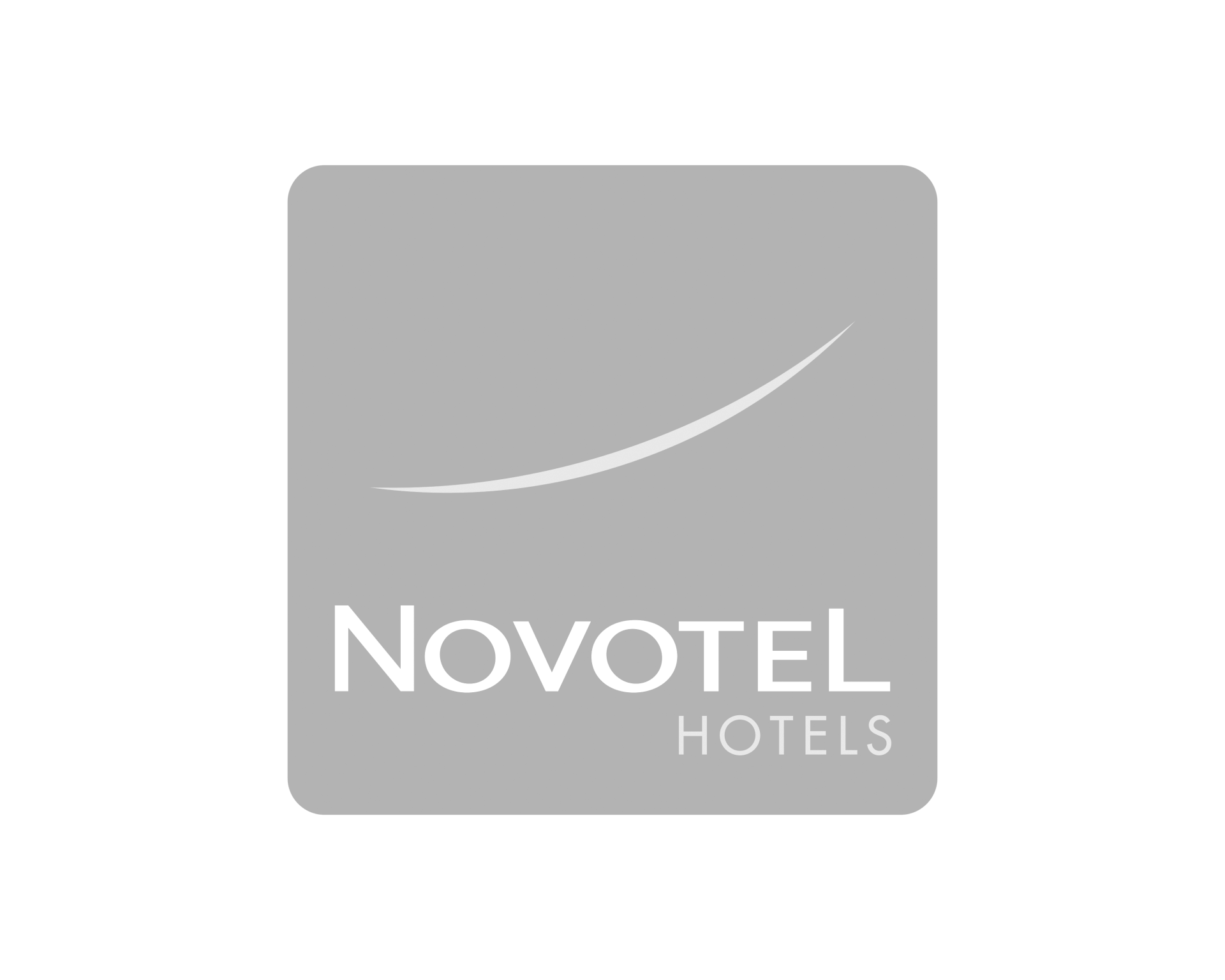 A gray and white logo for novotel hotels.