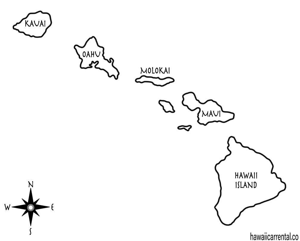 Map of Hawaiian Islands