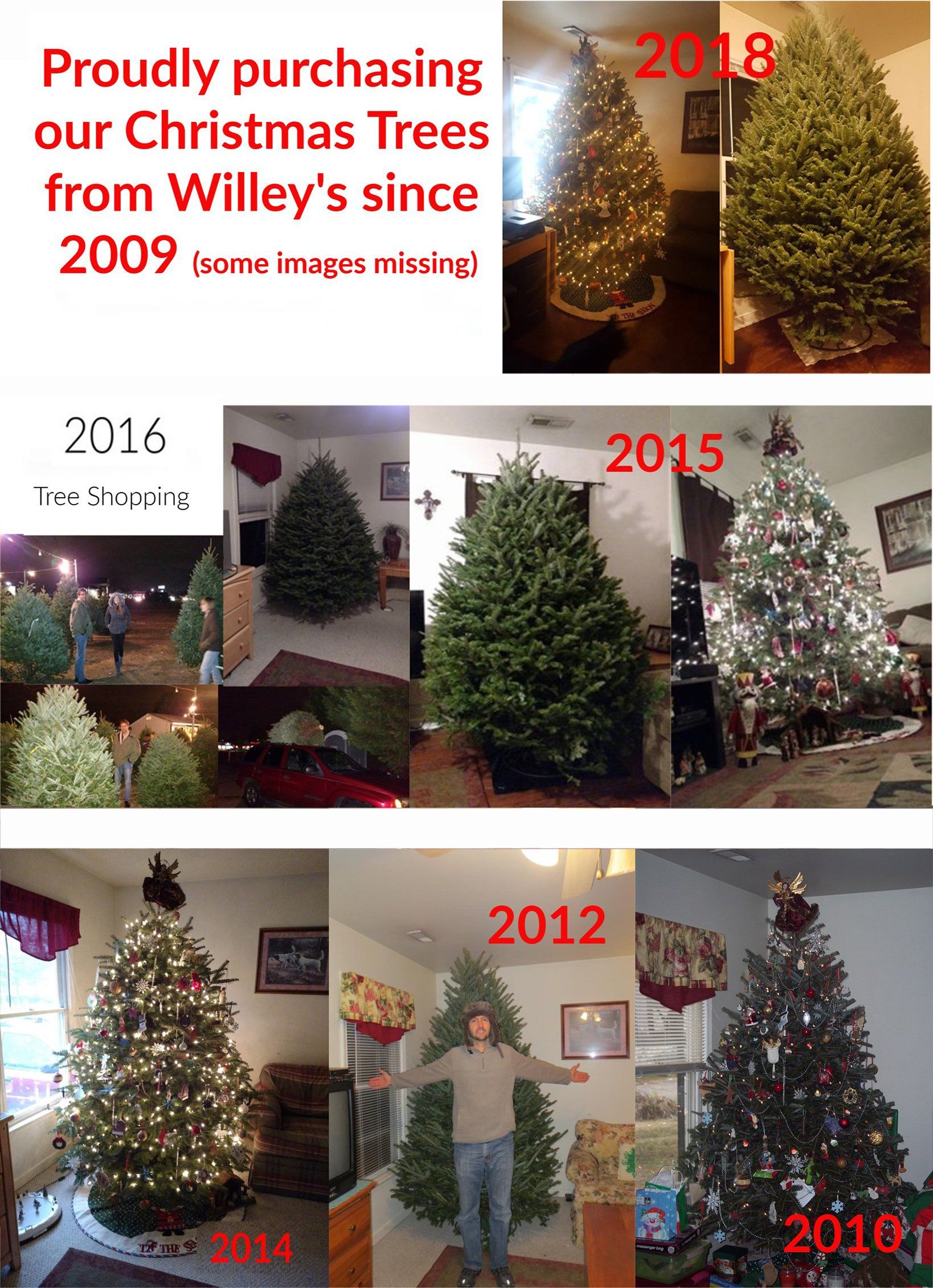 Proudly purchasing our christmas trees from willey 's since 2009
