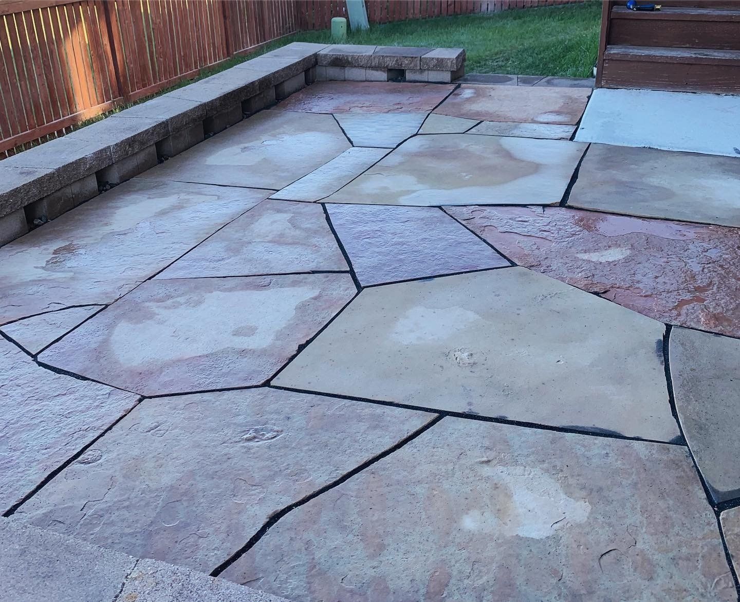 arizona buff flagstone patio install
