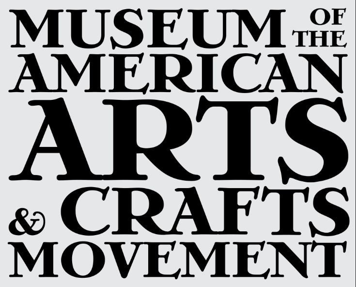Museum of the American Arts & Crafts Movement logo: Bold black text on a light gray background.