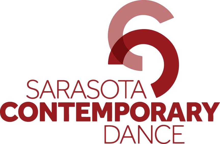 Logo for Sarasota Contemporary Dance: overlapping red and light red