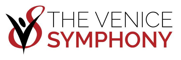 Logo for The Venice Symphony. Red