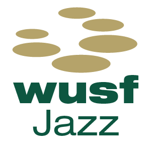 A logo for wusf jazz with circles on it