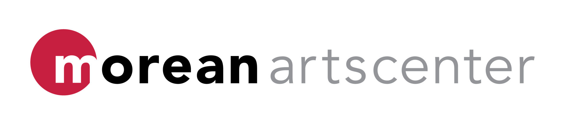Logo of Morean Arts Center: a red circle with a white