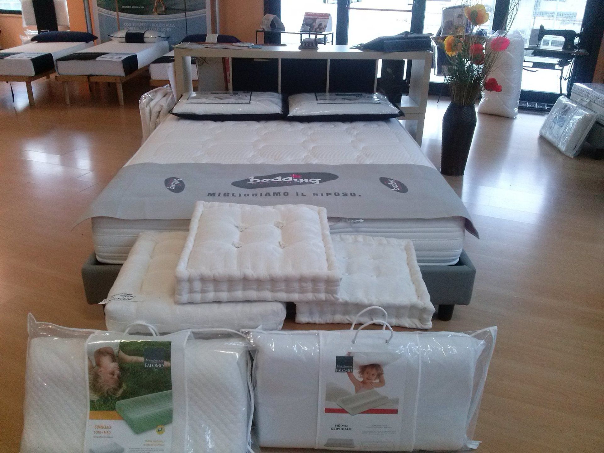 letto e cuscini in memory foam
