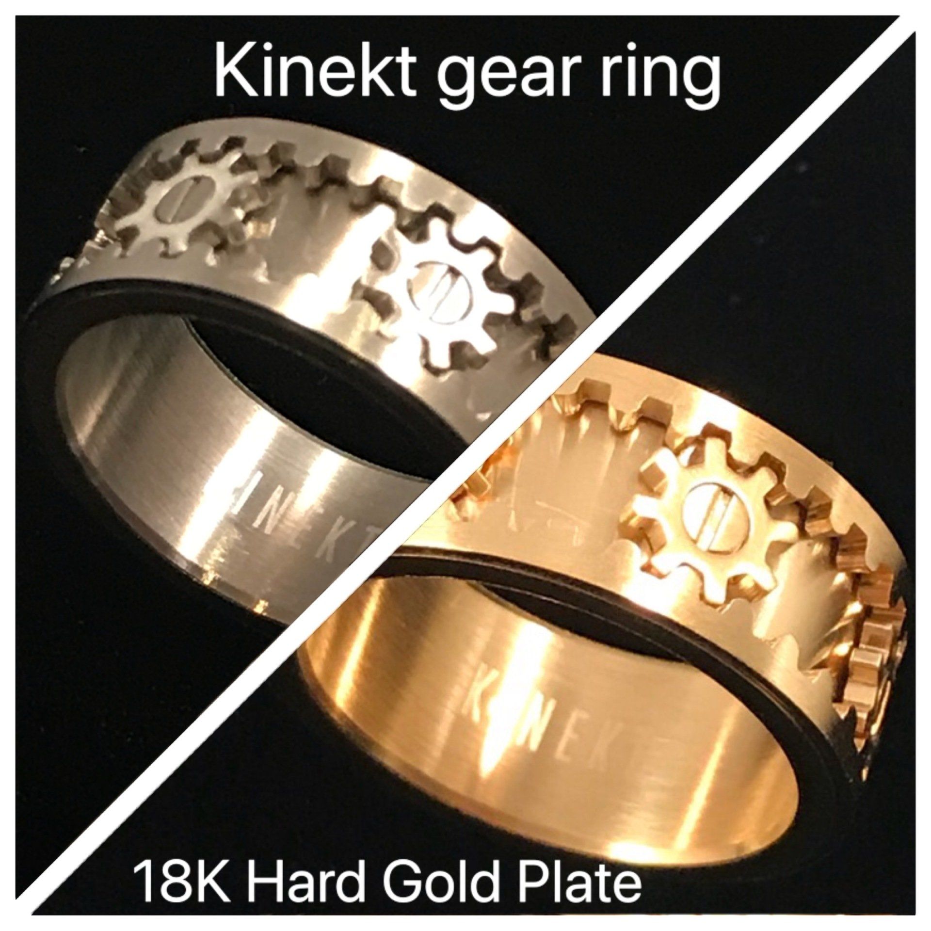 Kinekt Gear Ring 18k hard gold plated