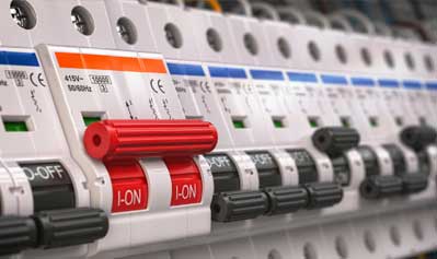 Red handle switch on — Electric Panels in York, PA Red handle switch on — Electric Panels in York, PA