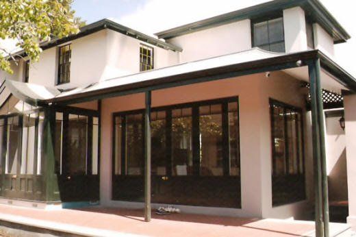 tall windows with black frames
