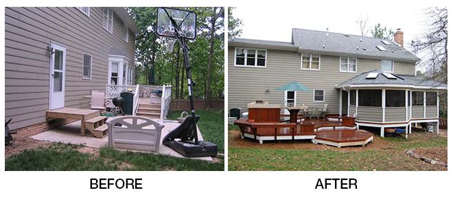 Before & After - Updated Living Space Created by Our Local Deck Builder