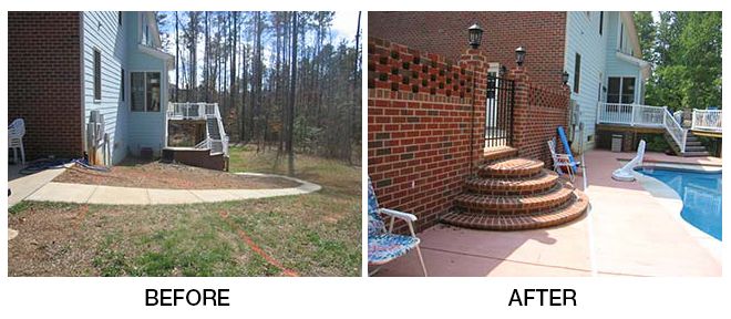 Before & After - Updated Brick Stairs in Raleigh, NC