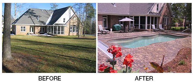 Before & After - Stone Pool Deck & New Inground Pool