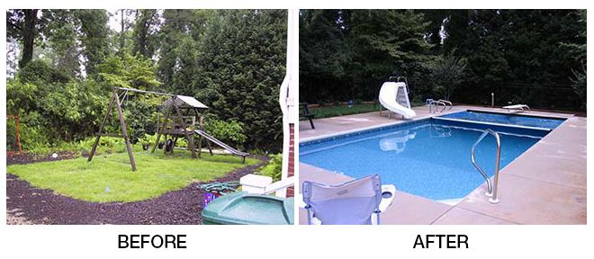 Before & After - New Inground Pool & Patio Surface