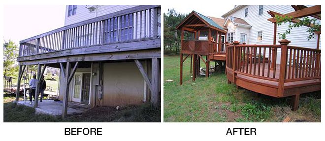 Before & After - Multi-Level Deck in Raleigh, NC