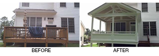 Before & After - Updated Deck in Wake Forest, NC
