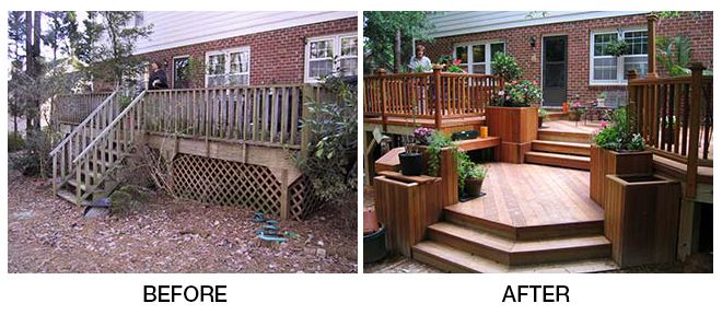 Before & After - Updated Living Space Created by Our Local Deck Builder