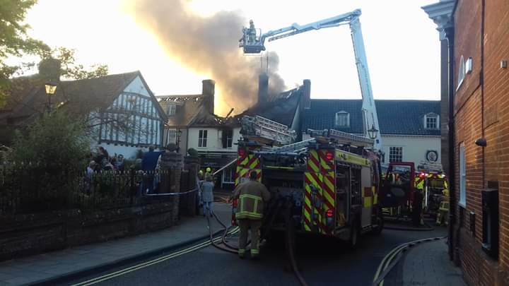 Fire at old building