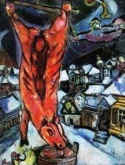 Flayed ox - Dipinto di Marc Chagall