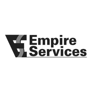 The logo for empire services is black and white.