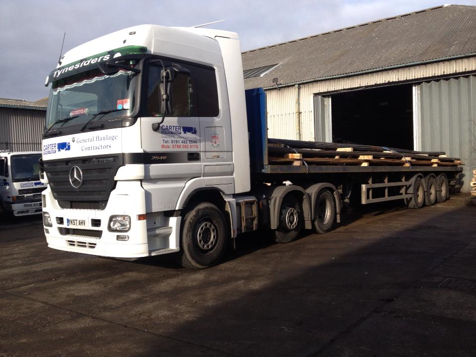 freight truck leaving facility